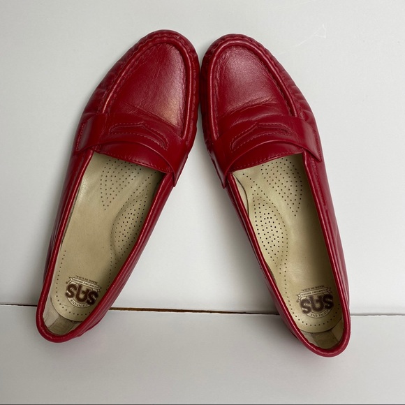 SAS Red Leather Loafer size 6.5 - Picture 5 of 12
